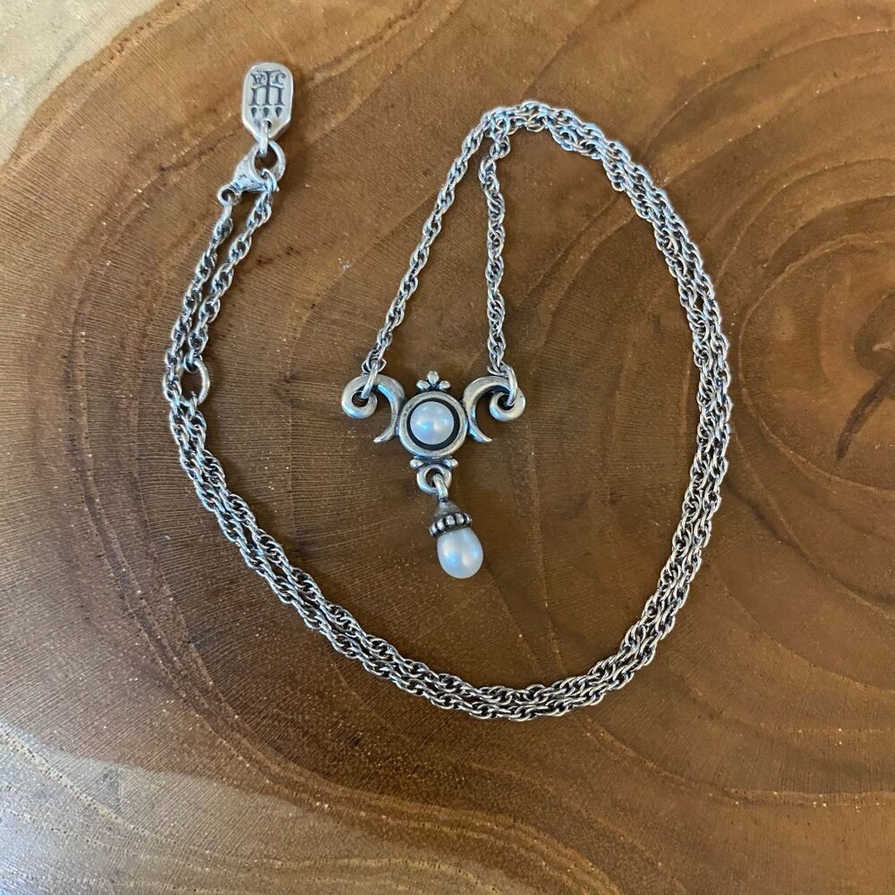 RETIRED James Avery Victorian Pearl Necklace, Sterling Silver